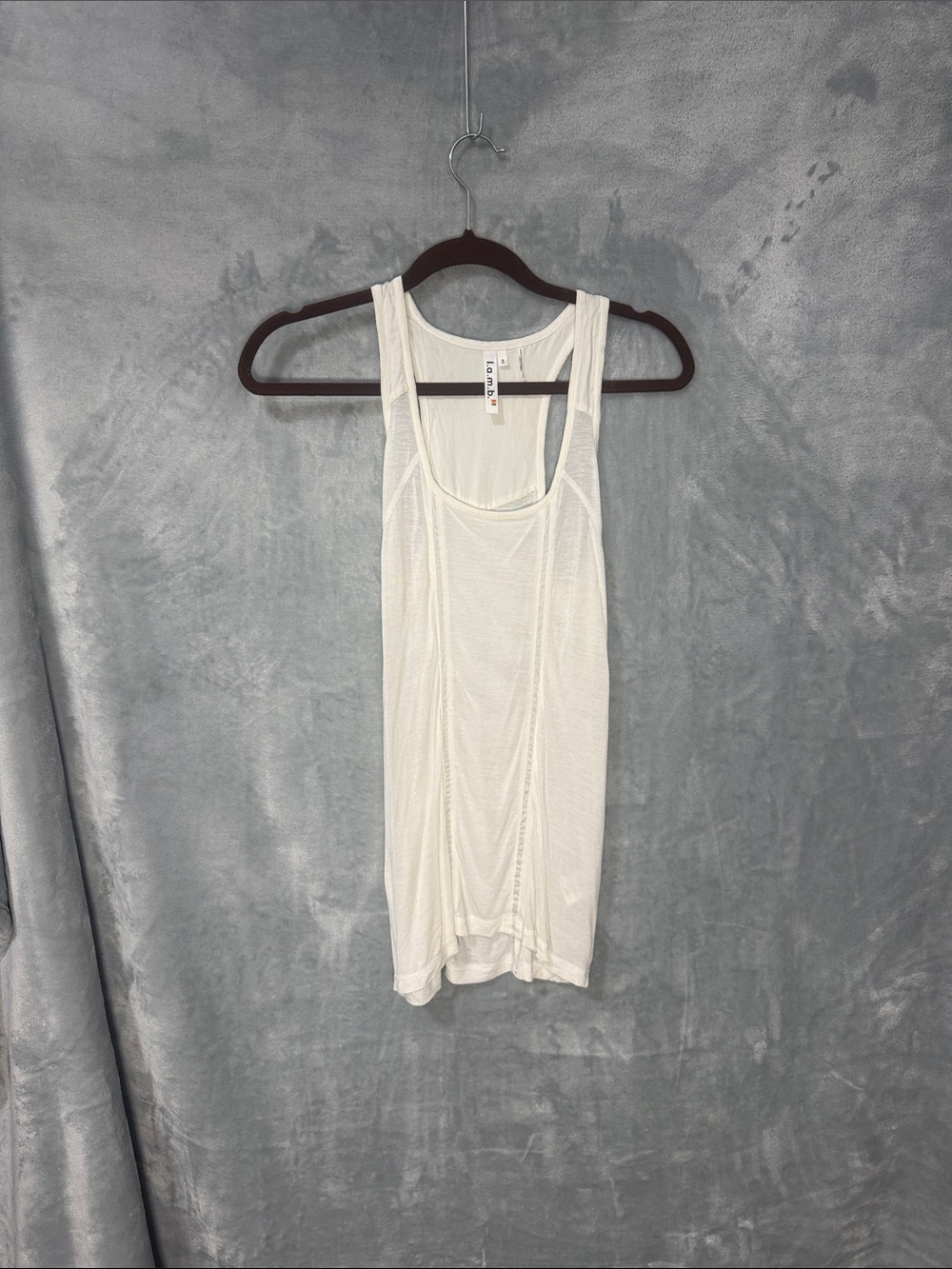 L.A.M.B. Cream Racerback Layering Tank